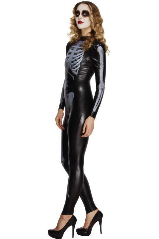 Fever Miss Whiplash Skeleton Costume | Black-Fever-Villain Costumes-SEXYSHOES.COM