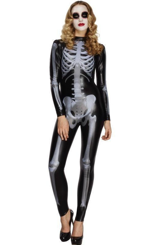 Fever Miss Whiplash Skeleton Costume | Black-Fever-Black-Villain Costumes-SEXYSHOES.COM