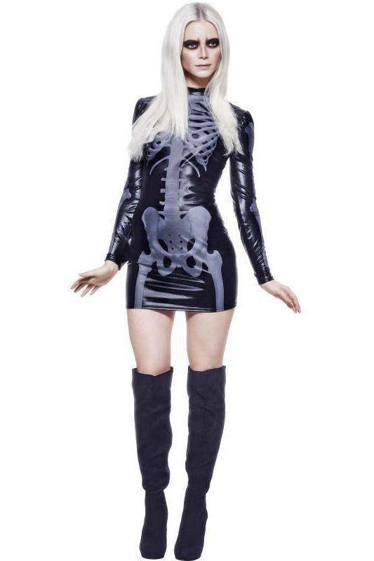 Fever Miss Whiplash Skeleton Costume | Black-Fever-Black-Zombie Costumes-SEXYSHOES.COM