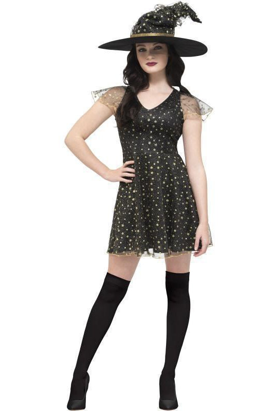 Fever Moon & Stars Witch Costume | Black Multi-Fever-Multi-Witch Costumes-SEXYSHOES.COM