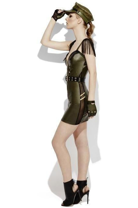 Fever Role-Play Military Chief Wet Look Costume | Green-Fever-SEXYSHOES.COM