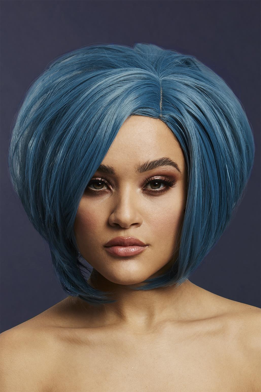 Fever Savanna Wig | Petrol Blue-Wigs-Fever-Blue-O/S-SEXYSHOES.COM
