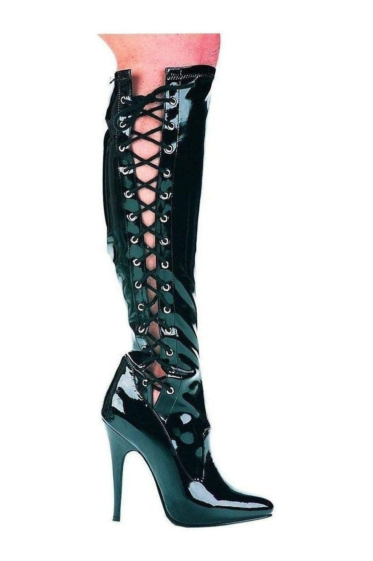 FIERCE Knee Boot | Black Patent-Ellie Shoes-SEXYSHOES.COM