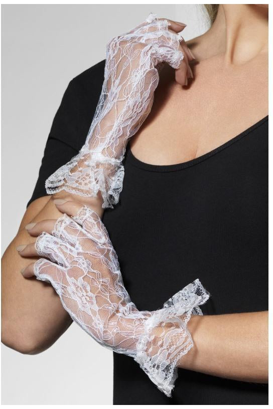 Fingerless Lace Gloves | White-Fever-White-Gloves-SEXYSHOES.COM