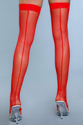 Fishnet Back Seam Thigh Highs