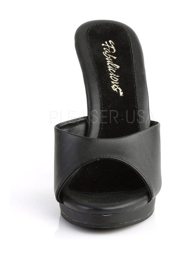 FLAIR-401-2 Platform Slide | Black Faux Leather-Fabulicious-Slides-SEXYSHOES.COM