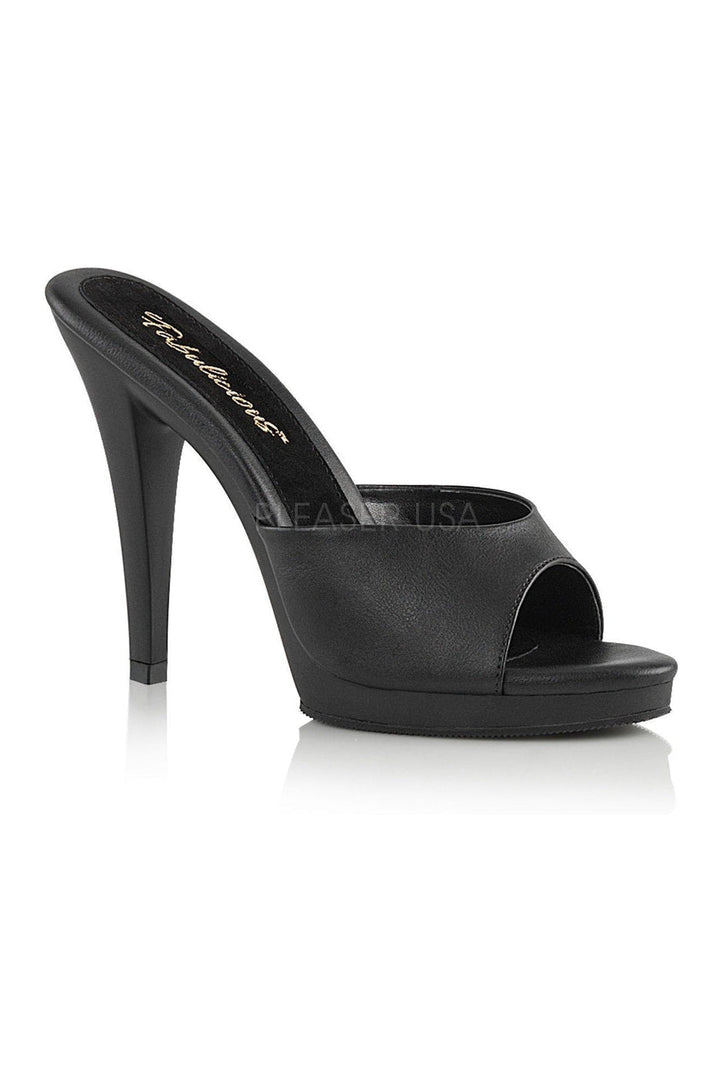 FLAIR-401-2 Platform Slide | Black Faux Leather-Fabulicious-Black-Slides-SEXYSHOES.COM