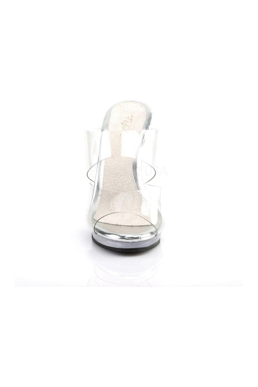Fabulicious FLAIR-402 Platform Slide in Clear Vinyl
