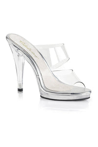 Fabulicious FLAIR-402 Platform Slide in Clear Vinyl from SexyShoes.com