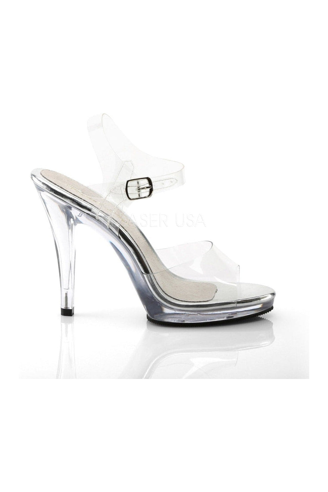Fabulicious FLAIR-408 Sandal in Clear Vinyl