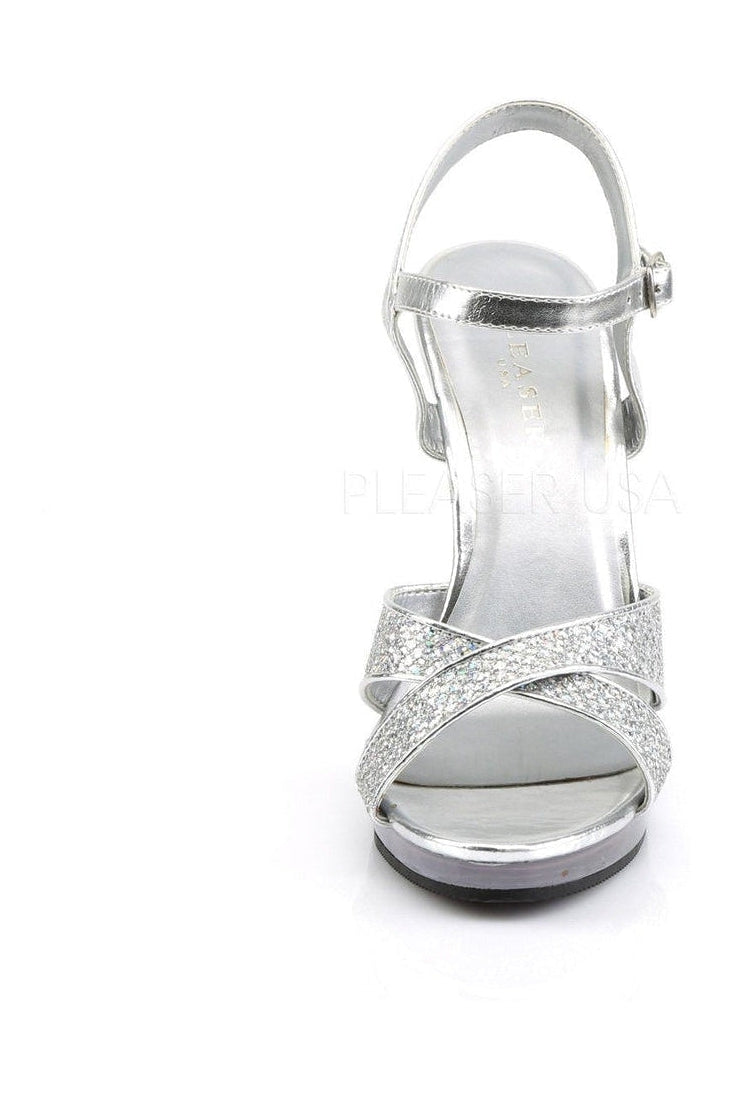 Fabulicious FLAIR-419(G) Sandal in Clear Glitter