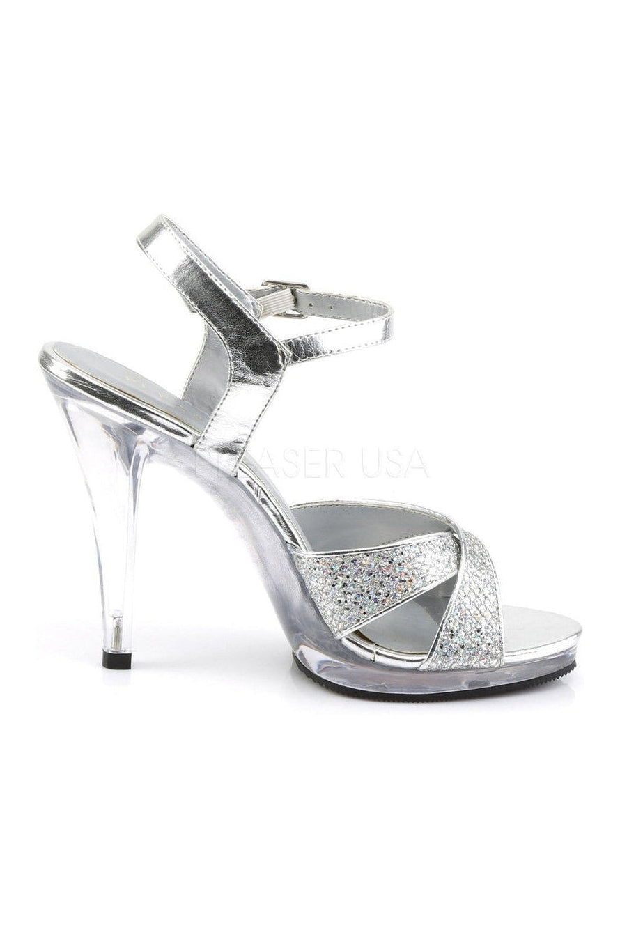 Fabulicious FLAIR-419(G) Sandal in Clear Glitter