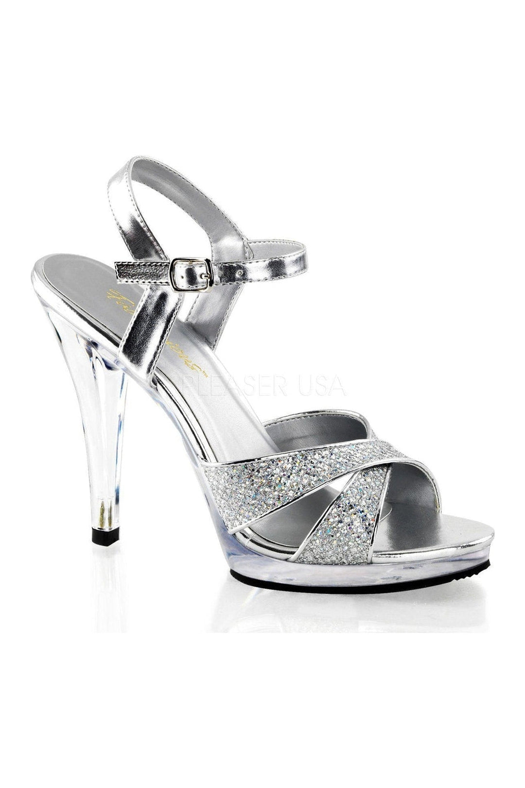 Fabulicious FLAIR-419(G) Sandal in Clear Glitter from SexyShoes.com