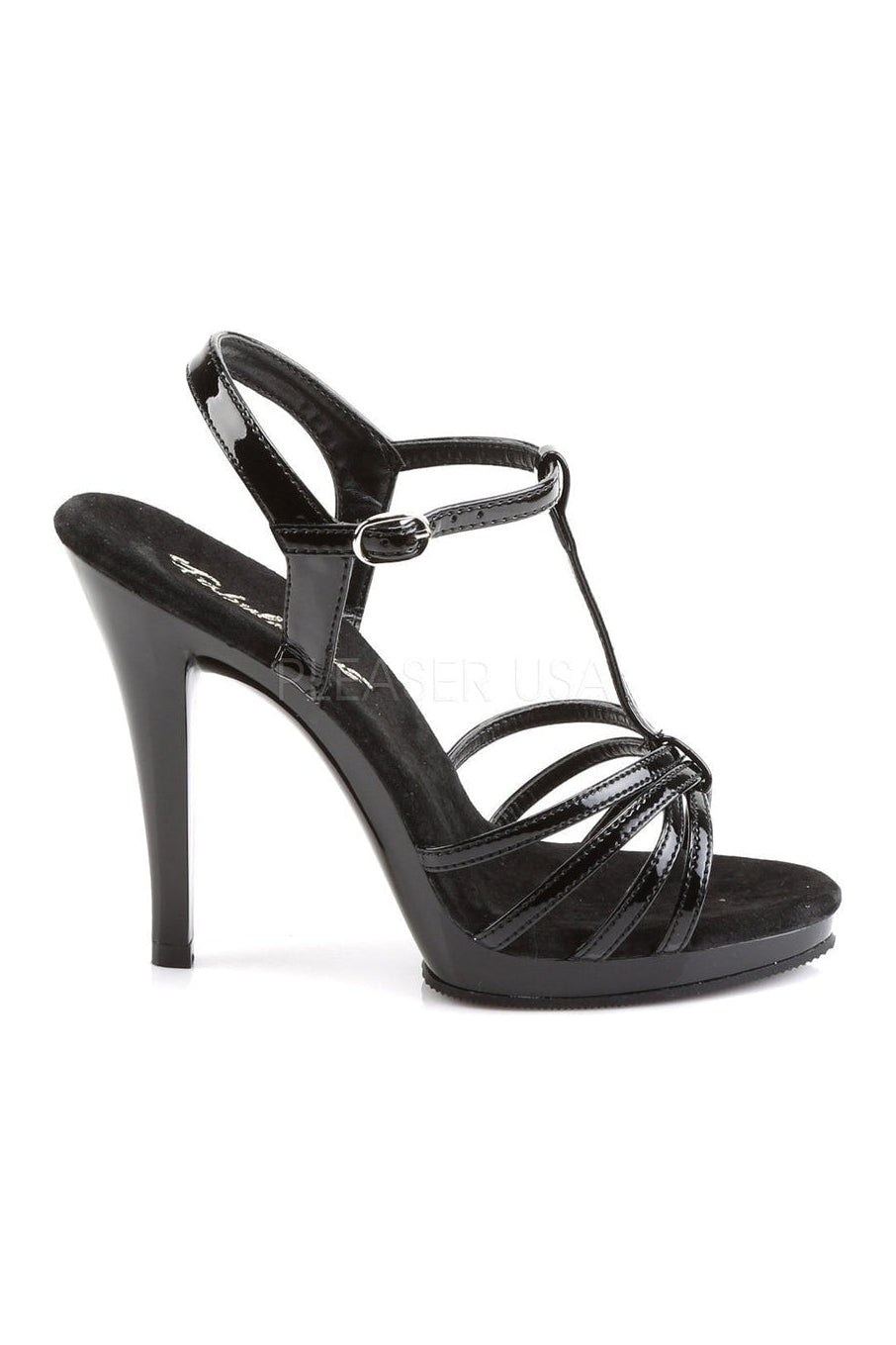Fabulicious FLAIR-420 Sandal in Black Patent