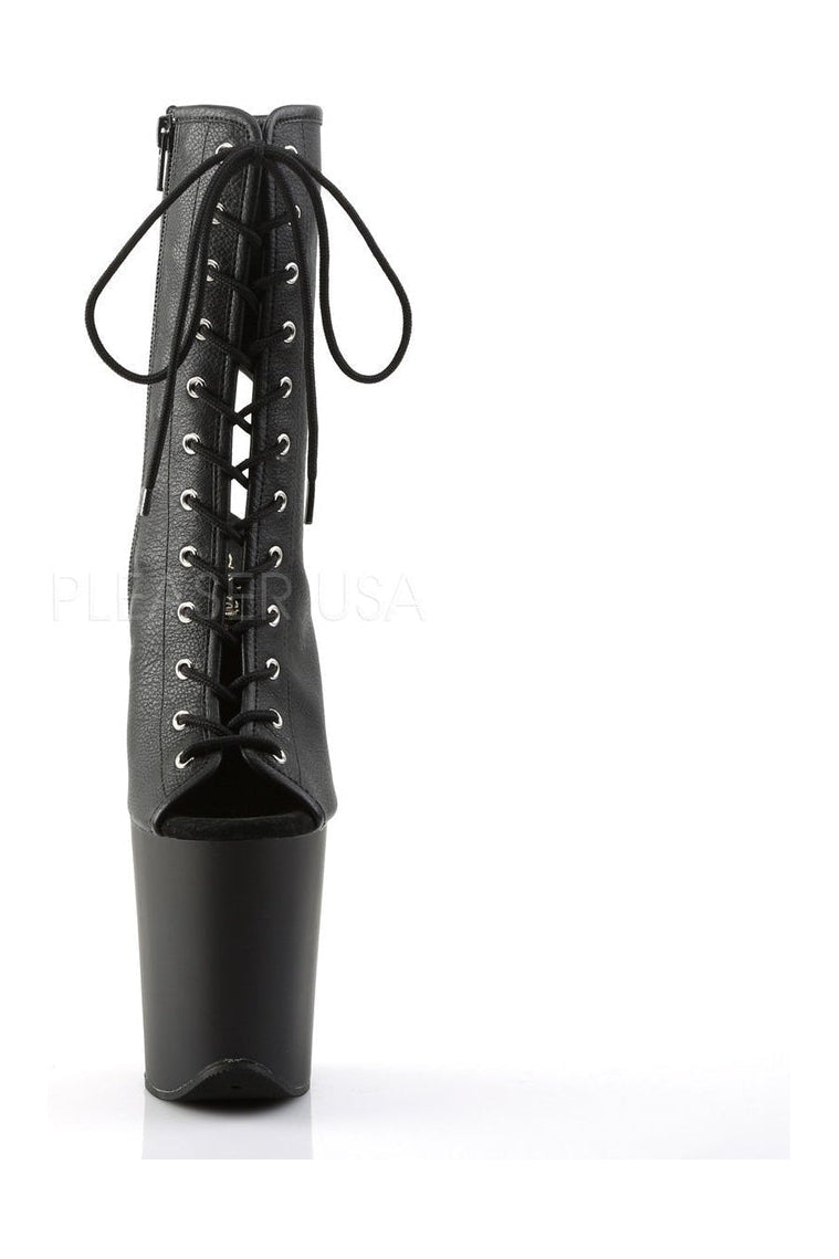 Pleaser FLAMINGO-1016 Platform Boot in Black Faux Leather