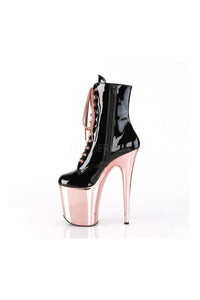 Pleaser FLAMINGO-1020 Platform Ankle Boot in Black Patent