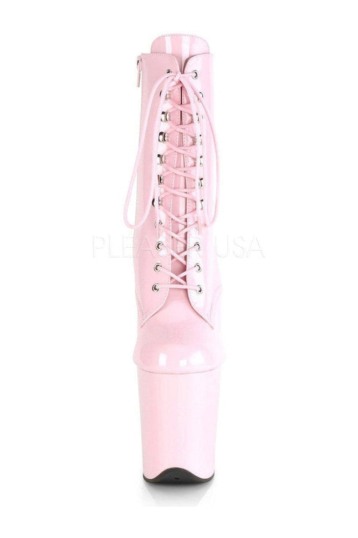 Pleaser FLAMINGO-1020 Platform Ankle Boot in Pink Patent