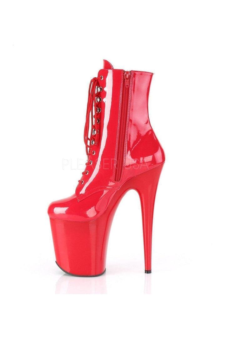 FLAMINGO-1020 Platform Ankle Boot | Red Patent-Pleaser-SEXYSHOES.COM