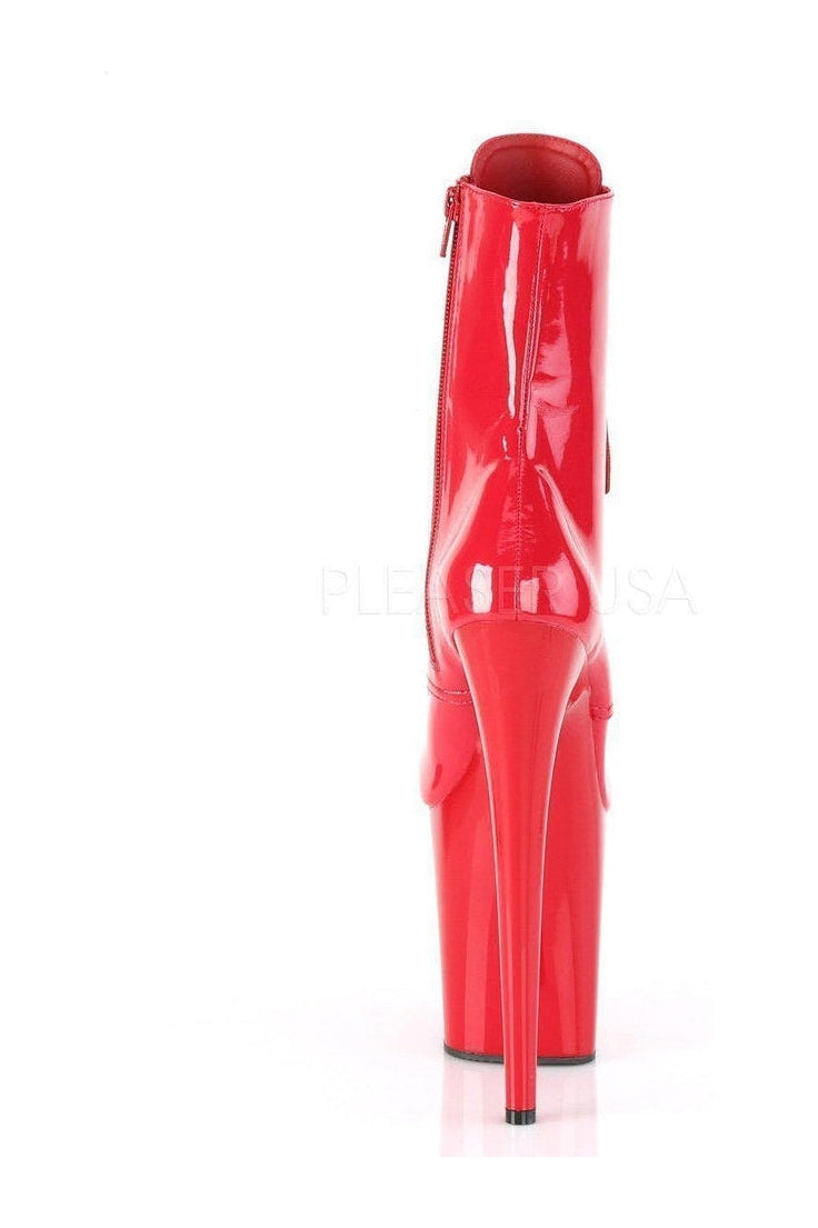 Pleaser FLAMINGO-1020 Platform Ankle Boot in Red Patent