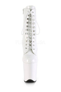Pleaser FLAMINGO-1020 Platform Ankle Boot in White Patent