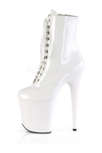 Pleaser FLAMINGO-1020 Platform Ankle Boot in White Patent