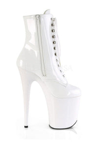 Pleaser FLAMINGO-1020 Platform Ankle Boot in White Patent