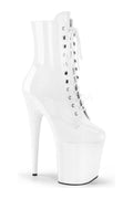 FLAMINGO-1020 Platform Ankle Boot | White Patent