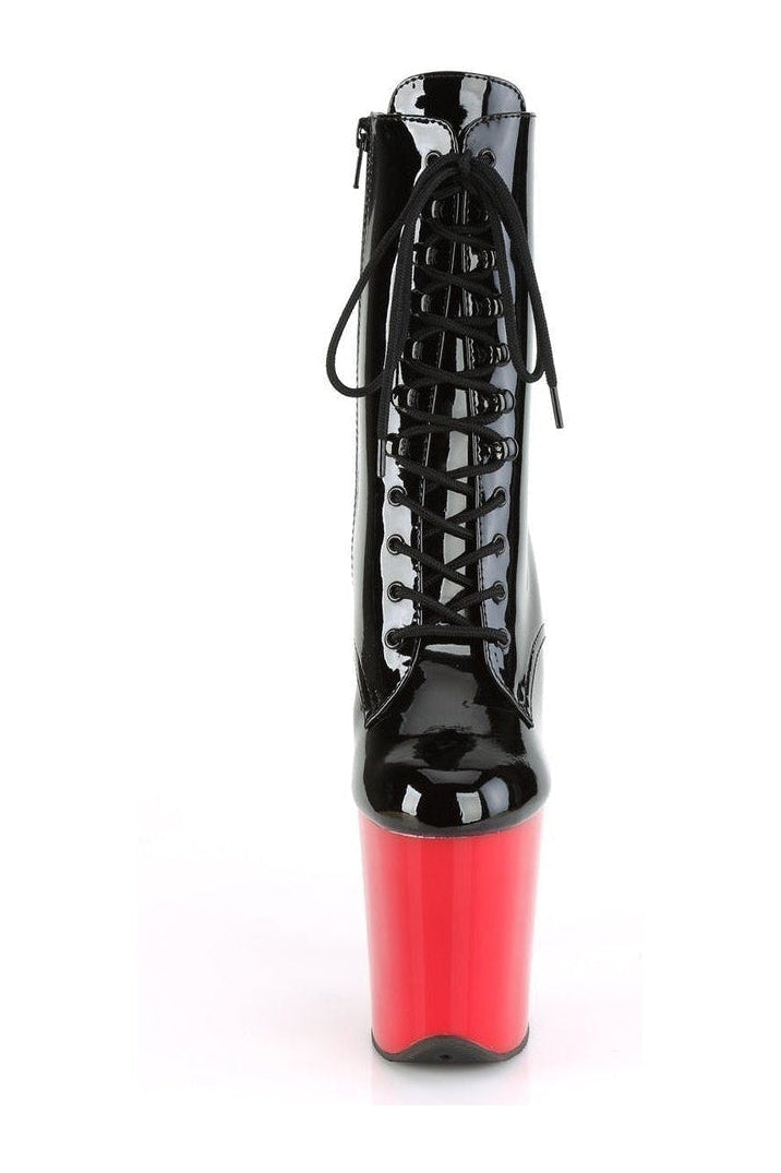 FLAMINGO-1020 Stripper Boot | Black Patent-Pleaser