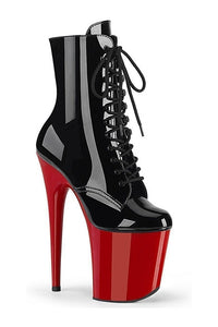 Pleaser FLAMINGO-1020 Exotic Boot in Black Patent from SexyShoes.com