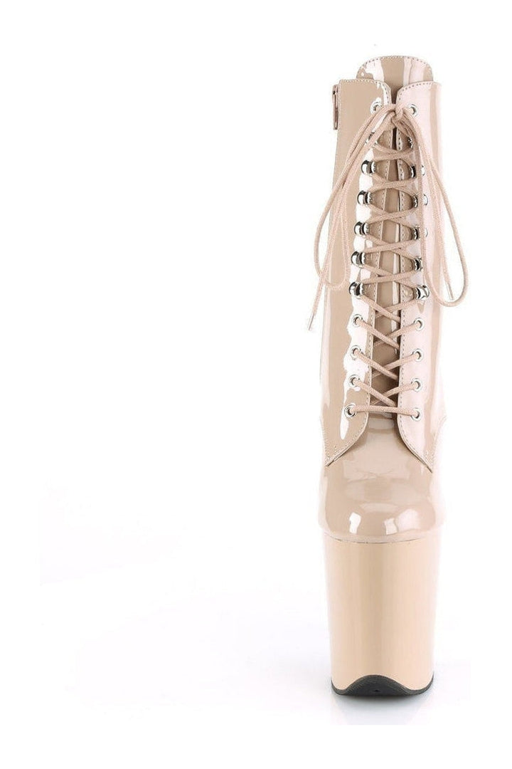 FLAMINGO-1020 Stripper Platform Boot | Nude Patent-Pleaser-SEXYSHOES.COM