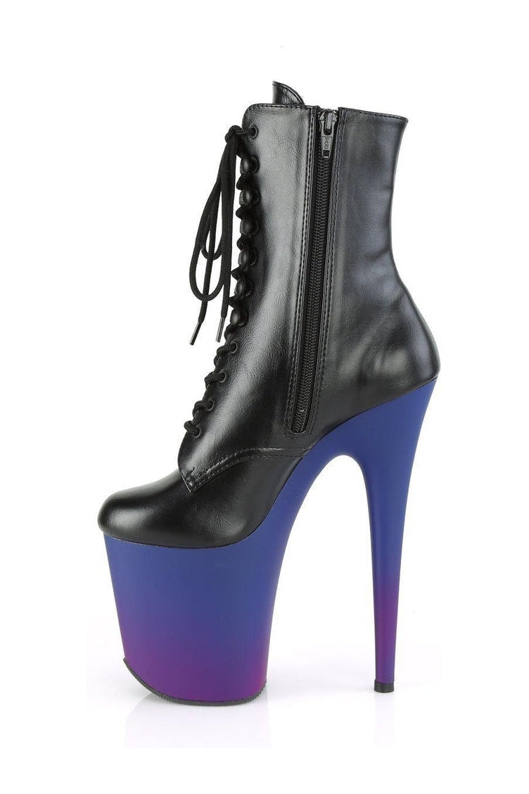 Pleaser FLAMINGO-1020BP Exotic Boot in Black Faux Leather