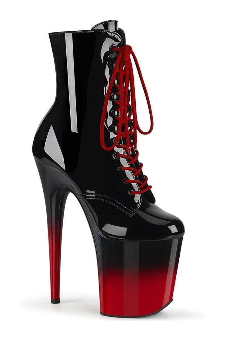 Pleaser FLAMINGO-1020BR-H Exotic Boot in Black Patent from SexyShoes.com