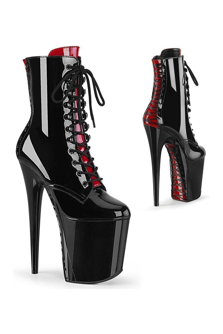 FLAMINGO-1020FH Stripper Boot | Black Patent-Pleaser