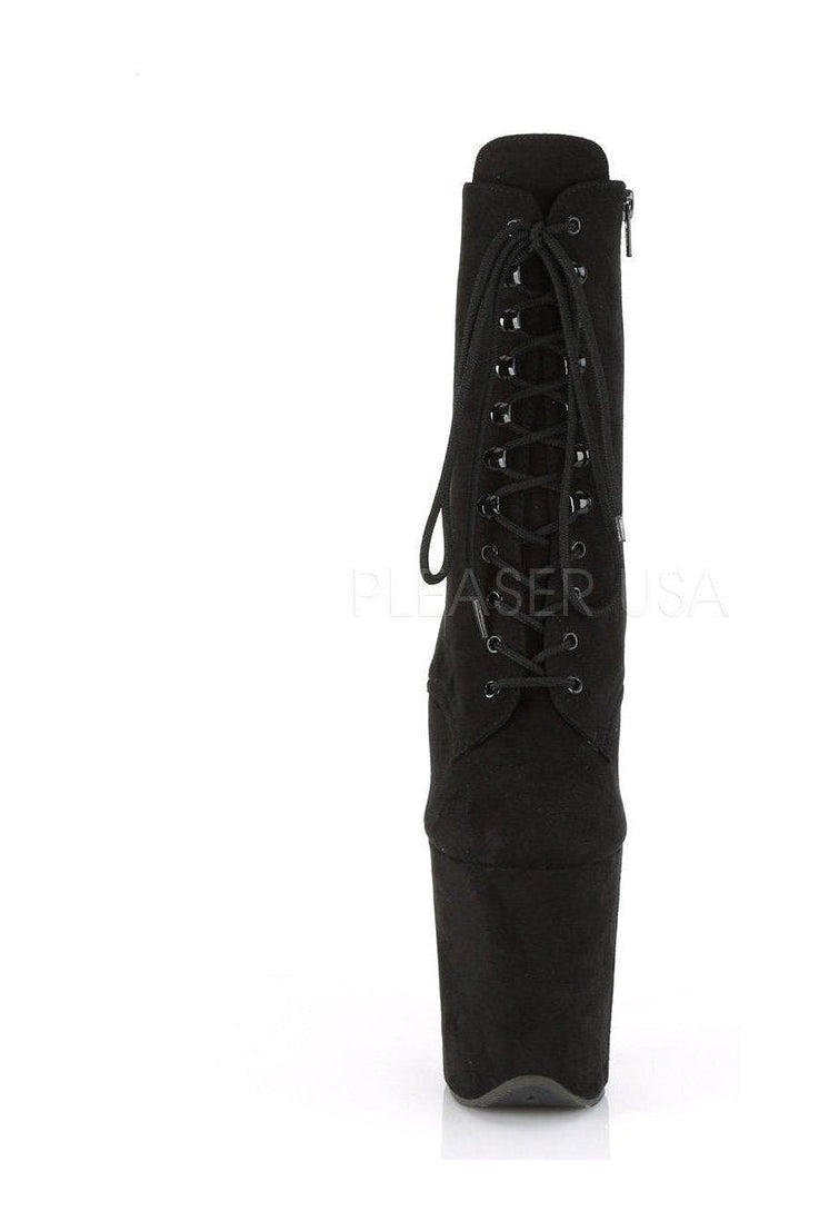 Pleaser FLAMINGO-1020FS Platform Ankle Boot in Black Faux Leather