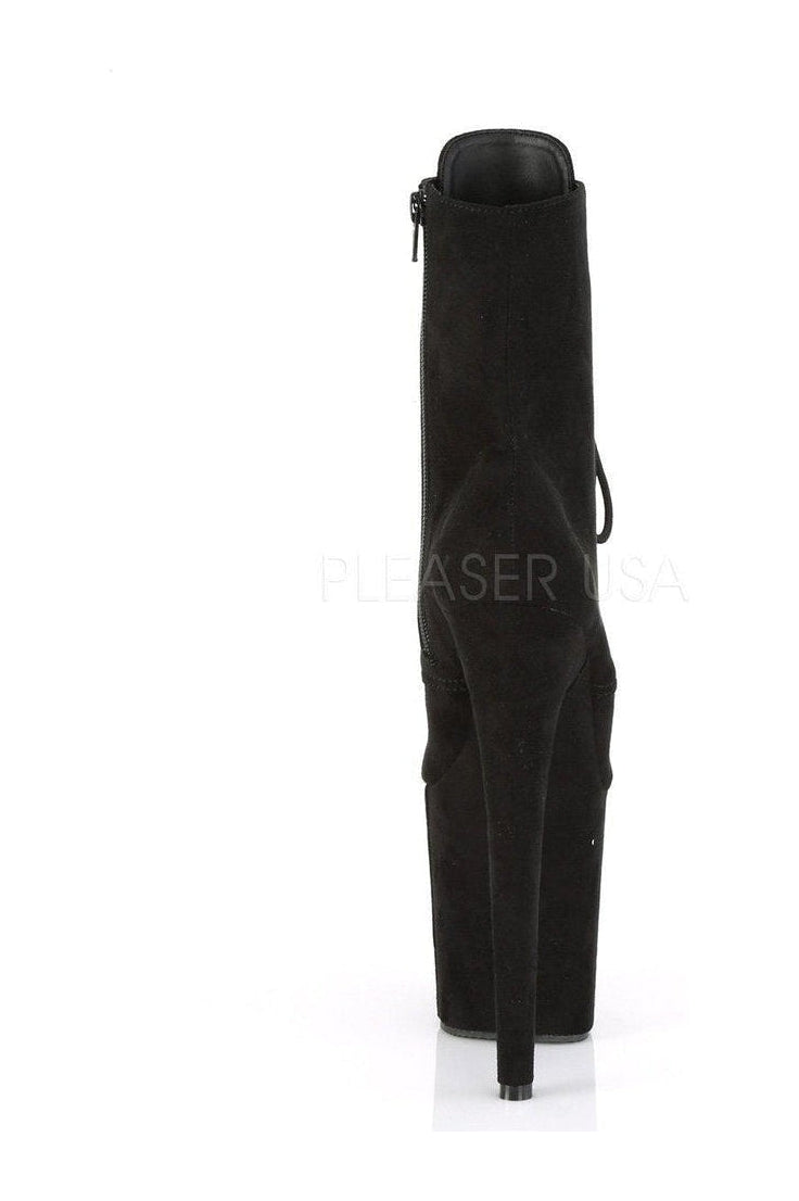 Pleaser FLAMINGO-1020FS Platform Ankle Boot in Black Faux Leather
