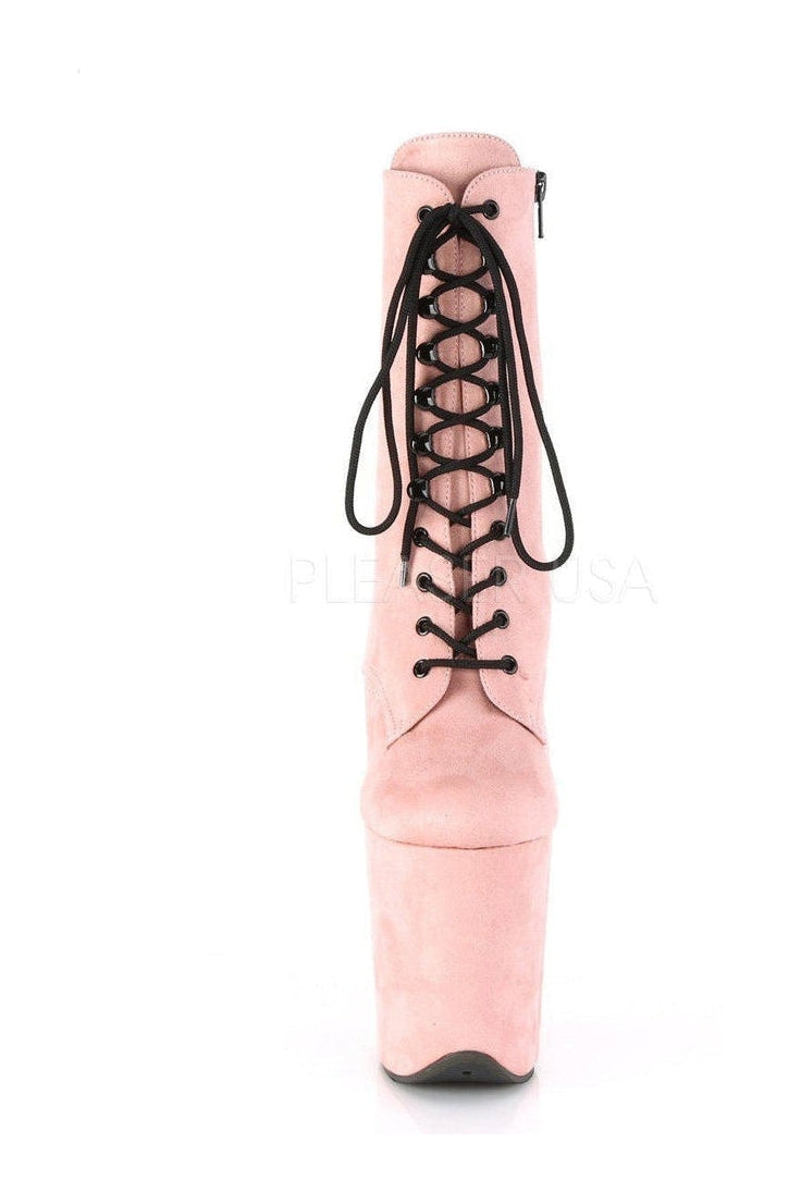 Pleaser FLAMINGO-1020FS Platform Ankle Boot in Fuchsia Faux Leather