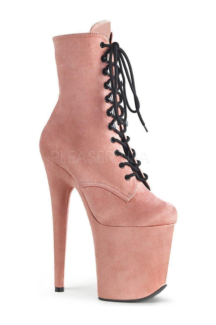 Pleaser FLAMINGO-1020FS Platform Ankle Boot in Fuchsia Faux Leather from SexyShoes.com