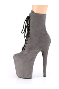 Pleaser FLAMINGO-1020FS Exotic Ankle Boot in Grey Faux Suede
