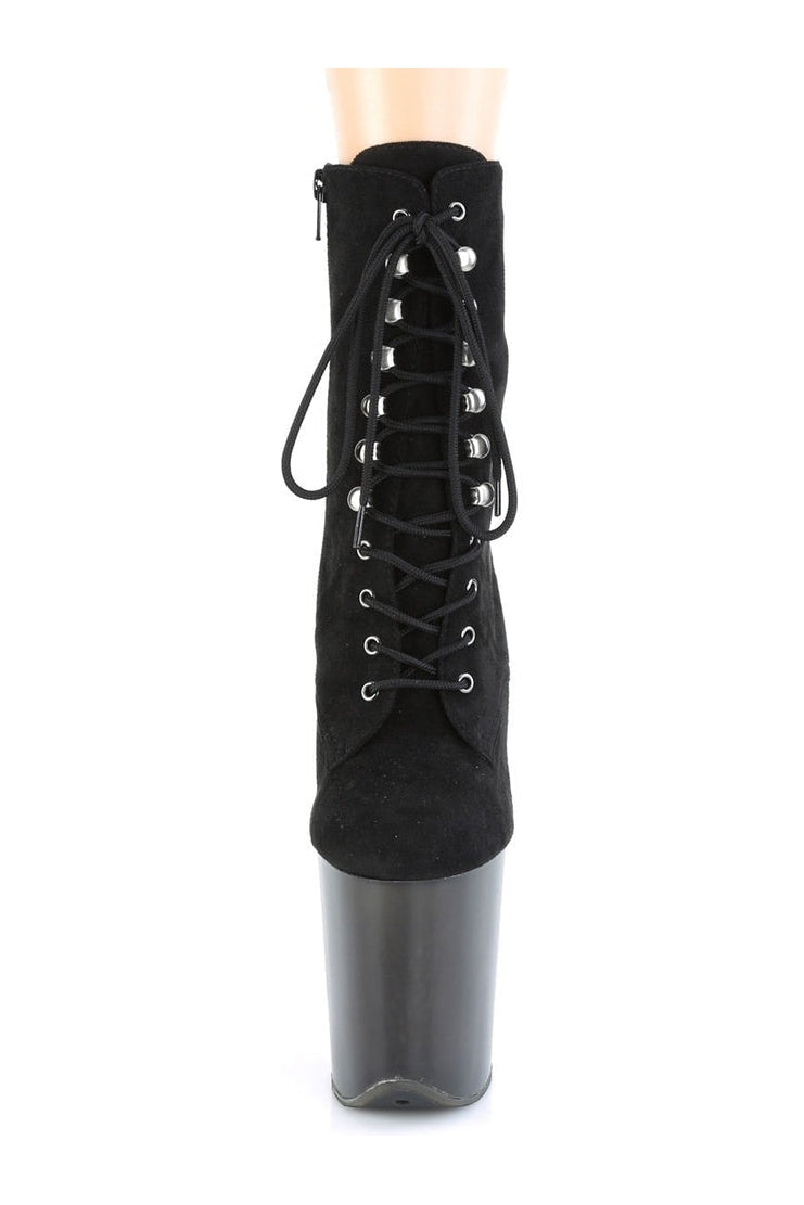 Pleaser FLAMINGO-1020FST Exotic Boot in Black Faux Suede