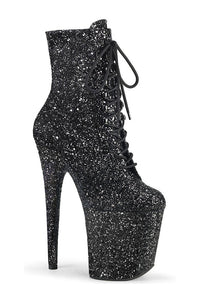 Pleaser FLAMINGO-1020GWR Exotic Boot in Black Glitter from SexyShoes.com
