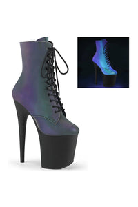 Pleaser FLAMINGO-1020REFL Ankle Boot in Green Faux Leather from SexyShoes.com