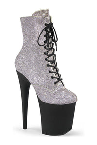 Pleaser FLAMINGO-1020RS Ankle Boot in Silver Faux Suede from SexyShoes.com