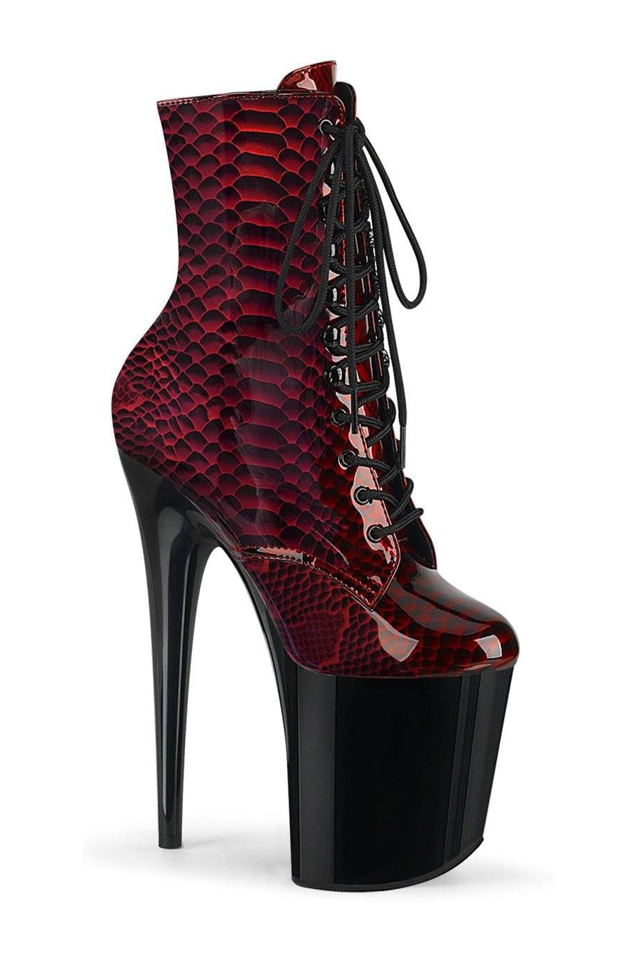 FLAMINGO-1020SP Stripper Boot | Red Patent-Ankle Boots-Pleaser-Red-9-Patent-SEXYSHOES.COM