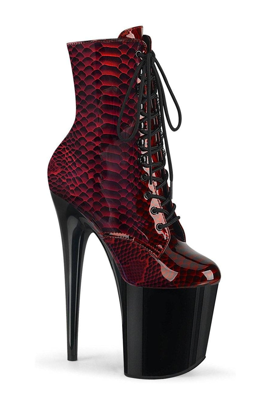 Pleaser Red Ankle Boots Platform Stripper Shoes | Buy at Sexyshoes.com