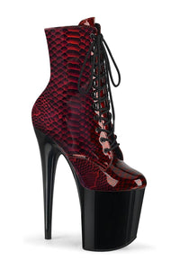 Pleaser FLAMINGO-1020SP Exotic Boot in Red Patent from SexyShoes.com
