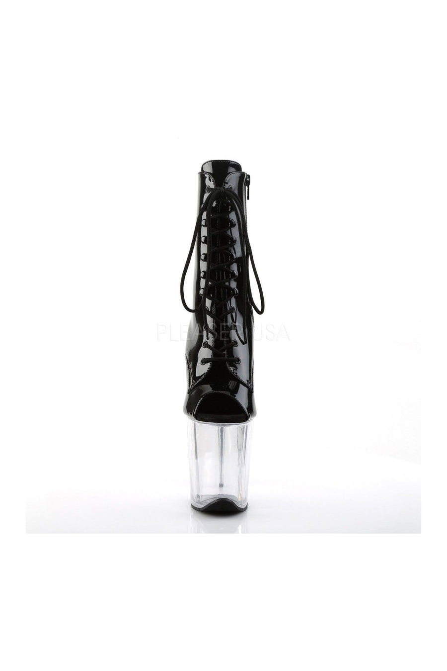 Pleaser FLAMINGO-1021 Platform Boot in Black Patent