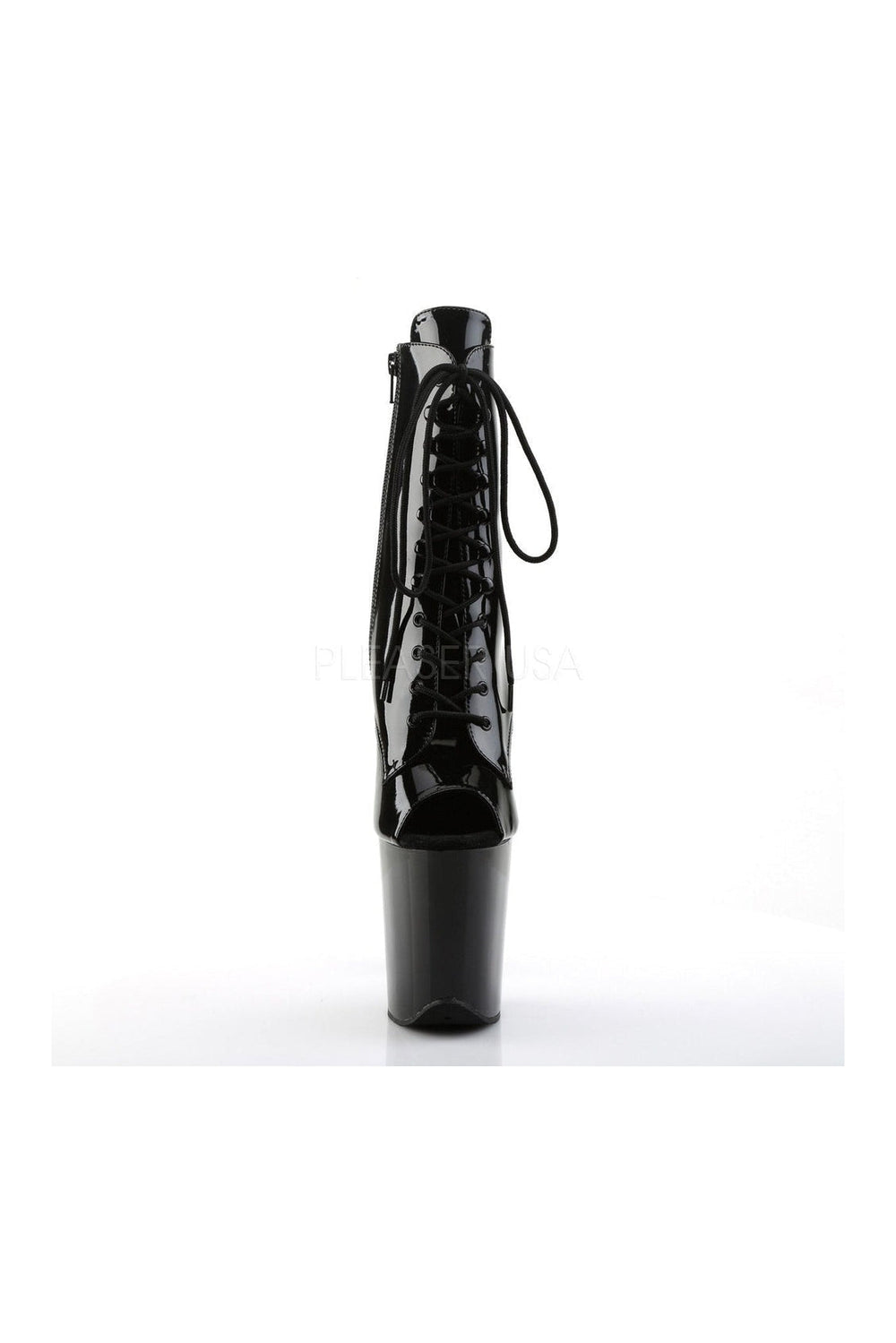 Pleaser FLAMINGO-1021 Platform Boot in Black Patent