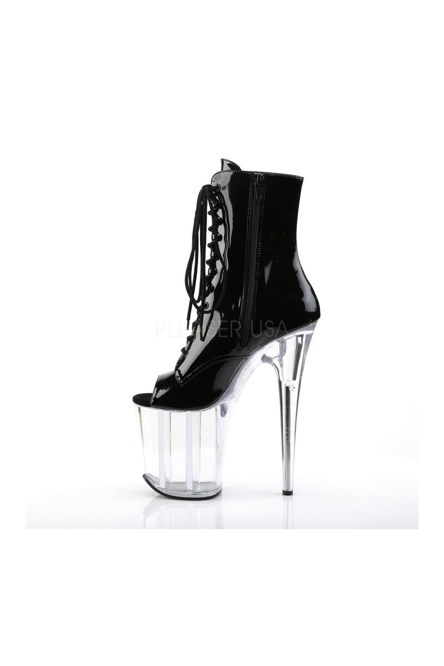 Pleaser FLAMINGO-1021 Platform Boot in Black Patent