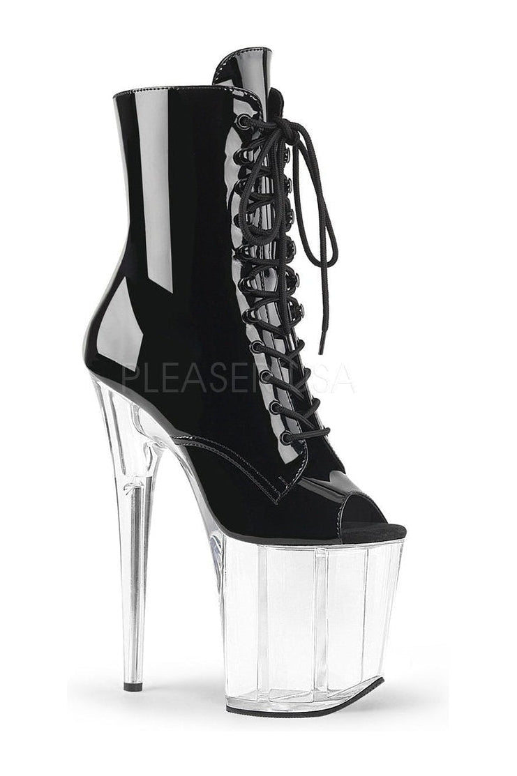 Pleaser FLAMINGO-1021 Platform Boot in Black Patent from SexyShoes.com