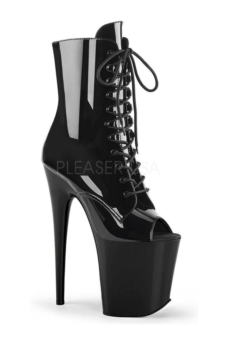 Pleaser FLAMINGO-1021 Platform Boot in Black Patent from SexyShoes.com